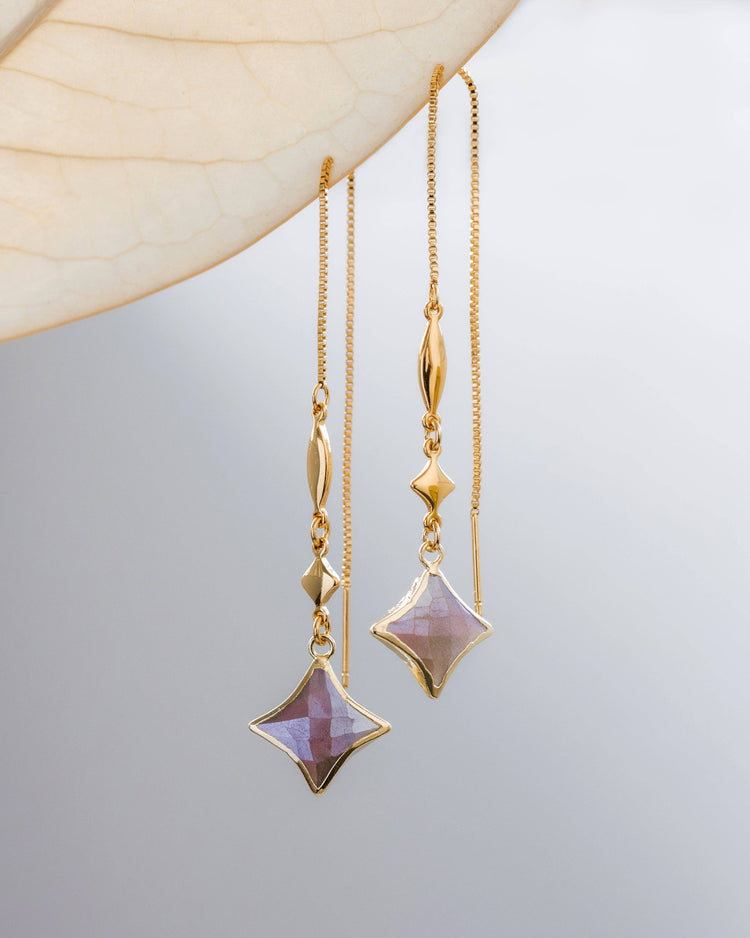 Polaris Glow Moonstone Threader Earrings