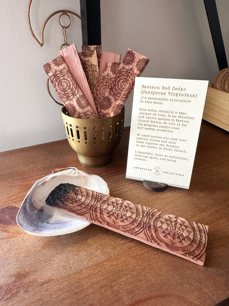 Engraved Cedar Ritual Stick