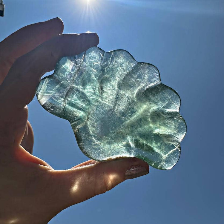 Green Fluorite Shell Dish