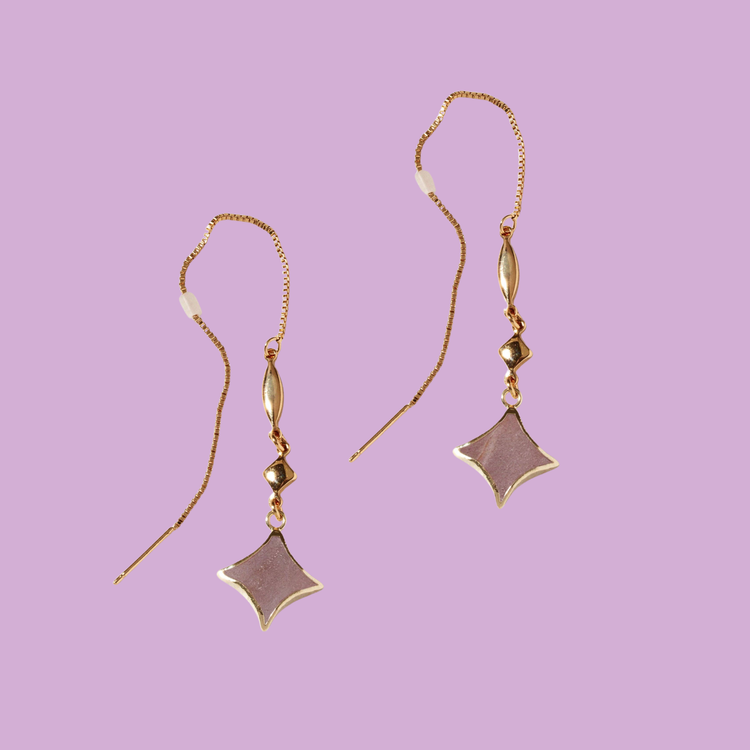 Polaris Glow Moonstone Threader Earrings