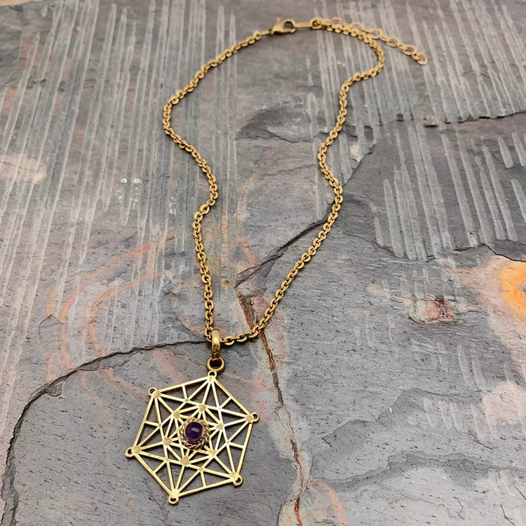 Amethyst Sacred Geometry Necklace