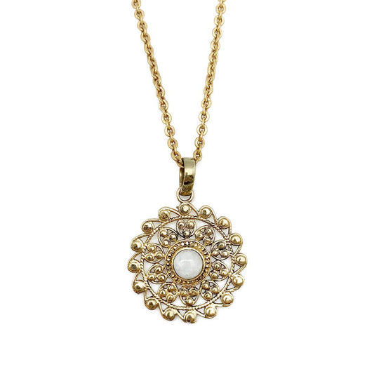 Gold Waves Moonstone Necklace