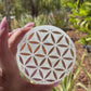 Selenite (Satin Spar) Flower of Life Charging Plate