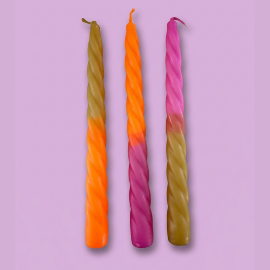 Aura Twisted Taper Candles | Cosmic Bloom