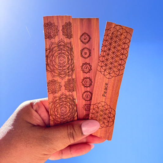 Engraved Cedar Ritual Stick