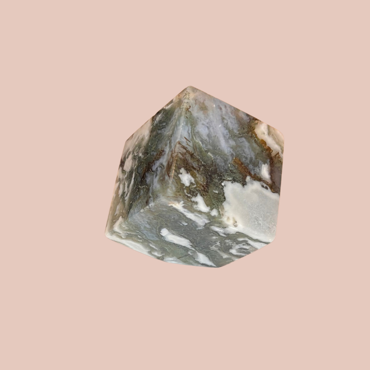 Moss Agate Cube